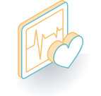 Pictogramme électrocardiogramme et coeur